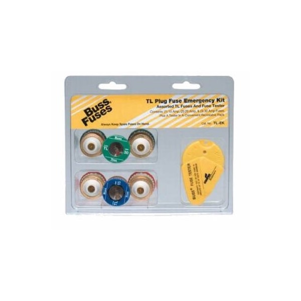Eaton Bussmann Plug Fuse Kit, TL Series, 6 Fuses Included, 15 to 30A, 125V AC TL-EK - main